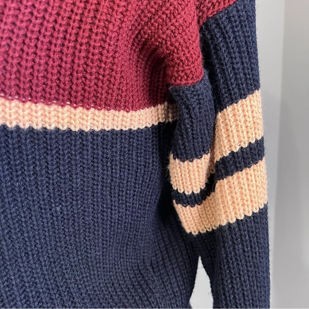 Urban Outfitters S-P Color Block Striped Henley Button Sweater - Picture 6 of 16
